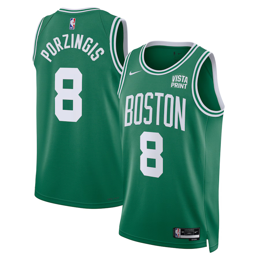 Men's Boston Celtics Kristaps Porzingis #8 Icon Editon 2023-2024 Green Jersey 2401YCUR